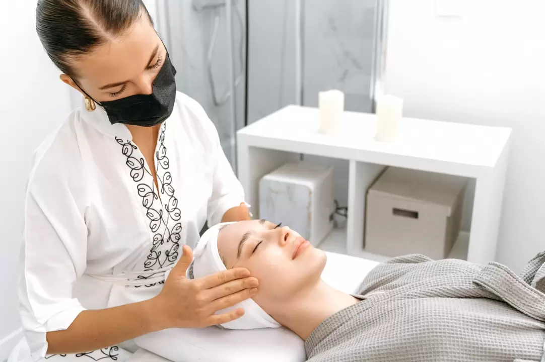 Professional massage promotes facial skin rejuvenation without injections. 